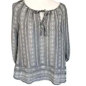 Fred David 3/4 Sleeve Lightweight Boho Top